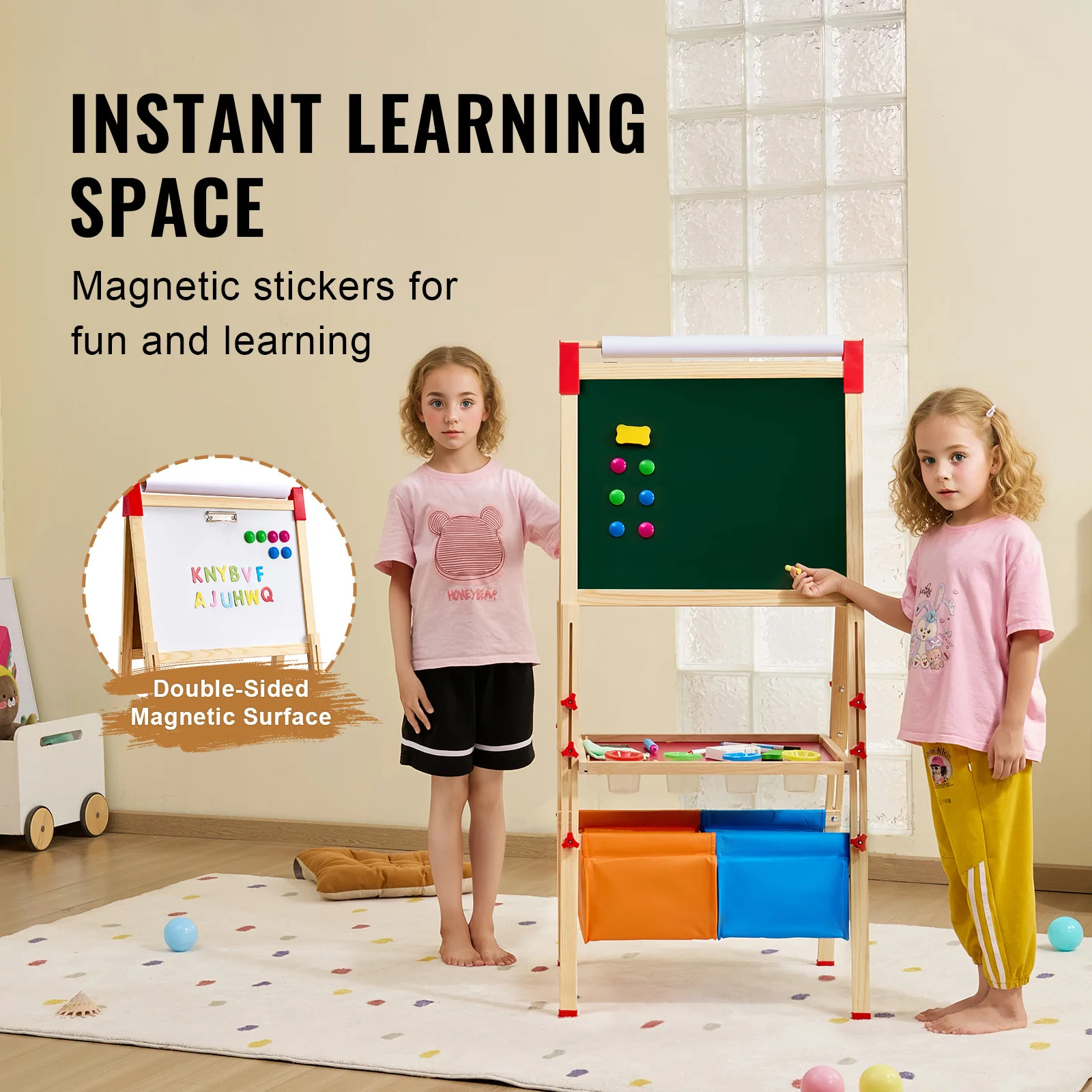 Kids Art Easel - Tablero de dibujo magnético para niños
