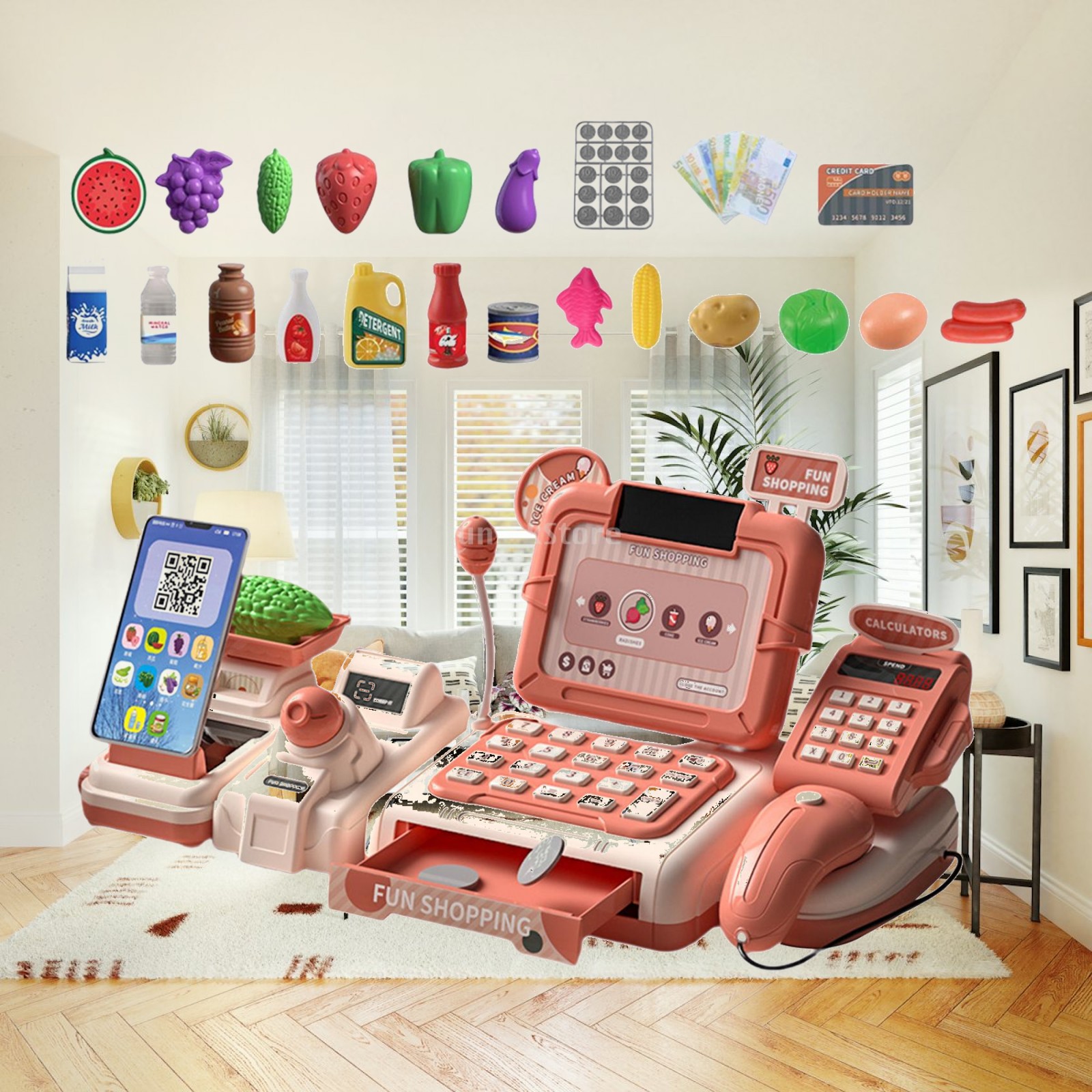 Toy Cash Register - Juego de Juguetes de Supermercado, Caja