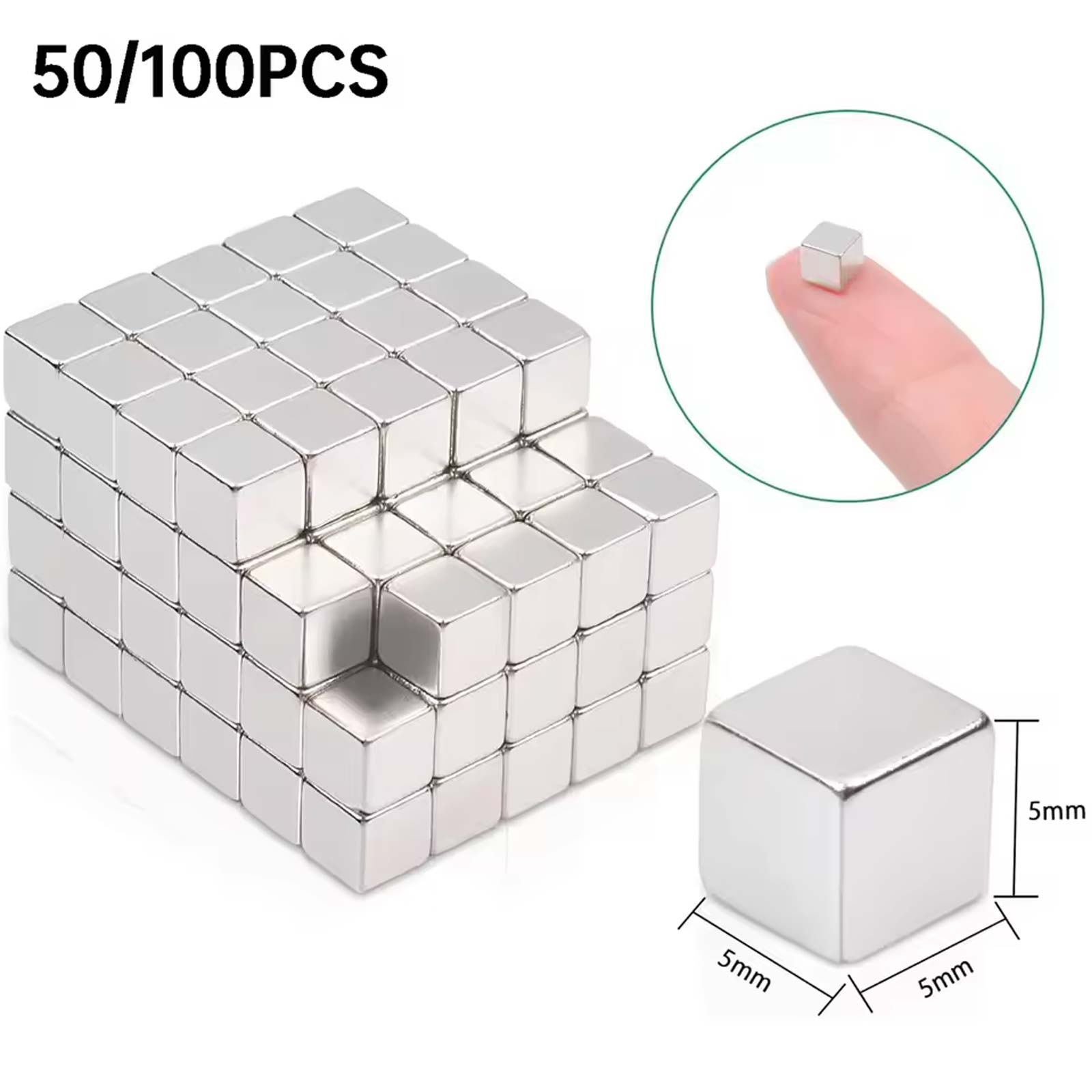 Magnetic Drawing Board - 50/100 Uds. Cubos magnéticos cuadrados pequeños