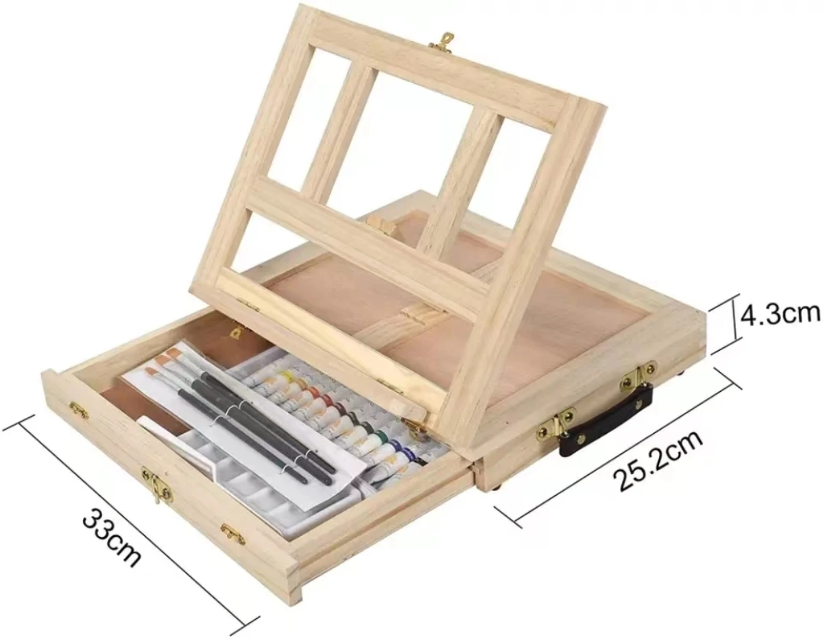 Kids Art Easel - Caballete de mesa de madera portátil