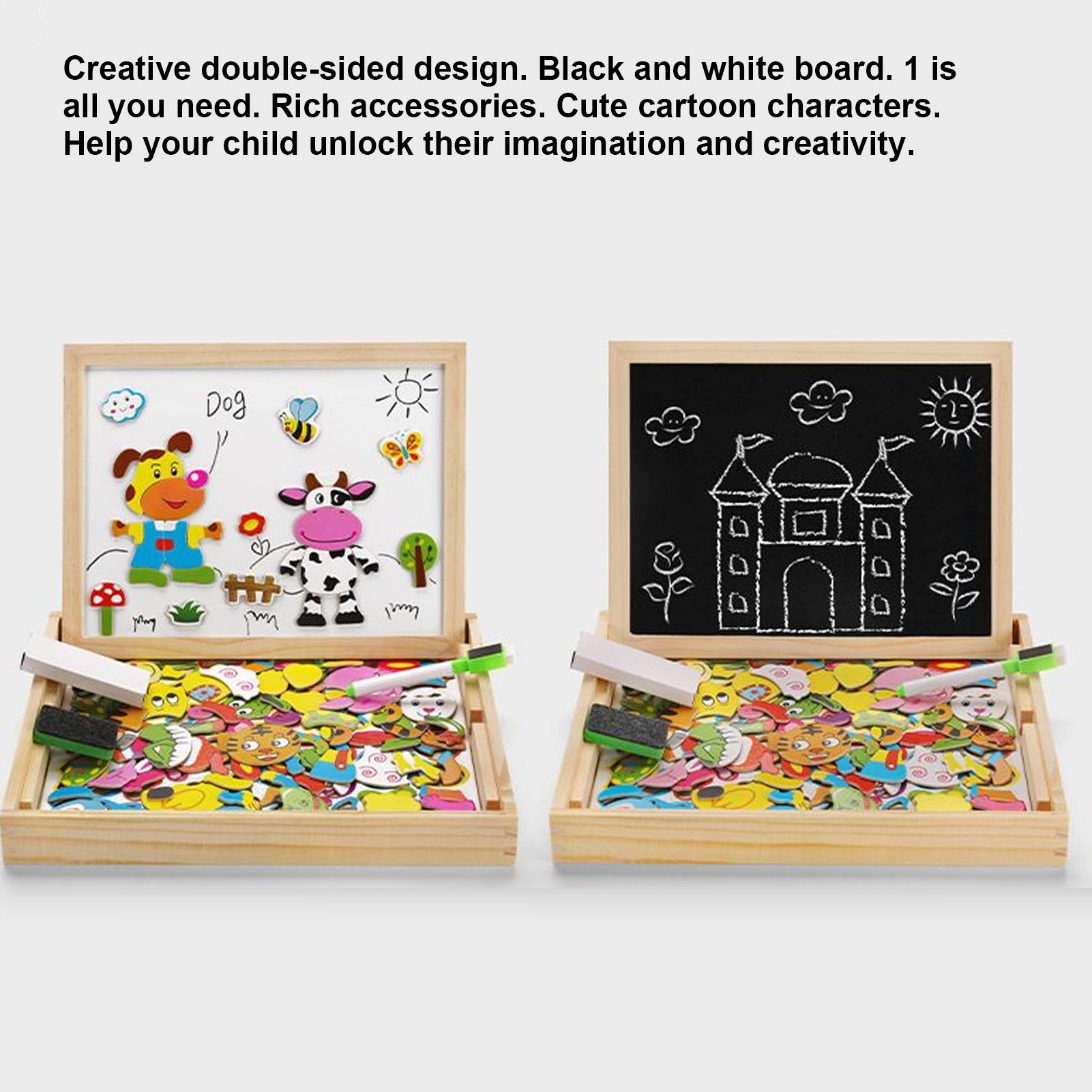 Magnetic Drawing Board - Tablero magnético de madera para niños,