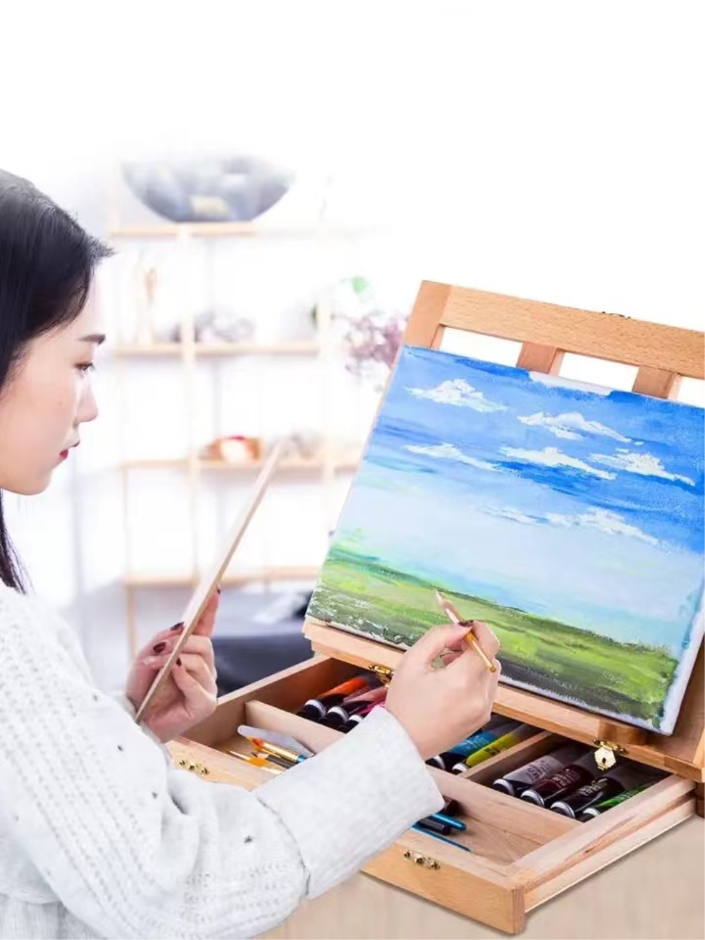 Caballete de mesa de madera po - Kids Art Easel reseña y precio