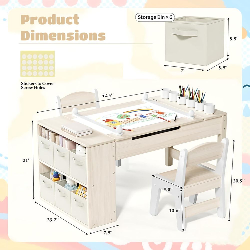 Juego de Mesa y Sillas de Arte - Kids Art Easel reseña y precio