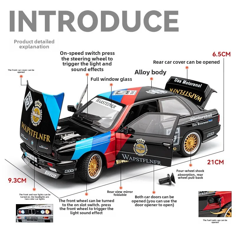 Simulación 1:24 BMW M3 modelo  - Kids Toys Under 100 reseña y precio