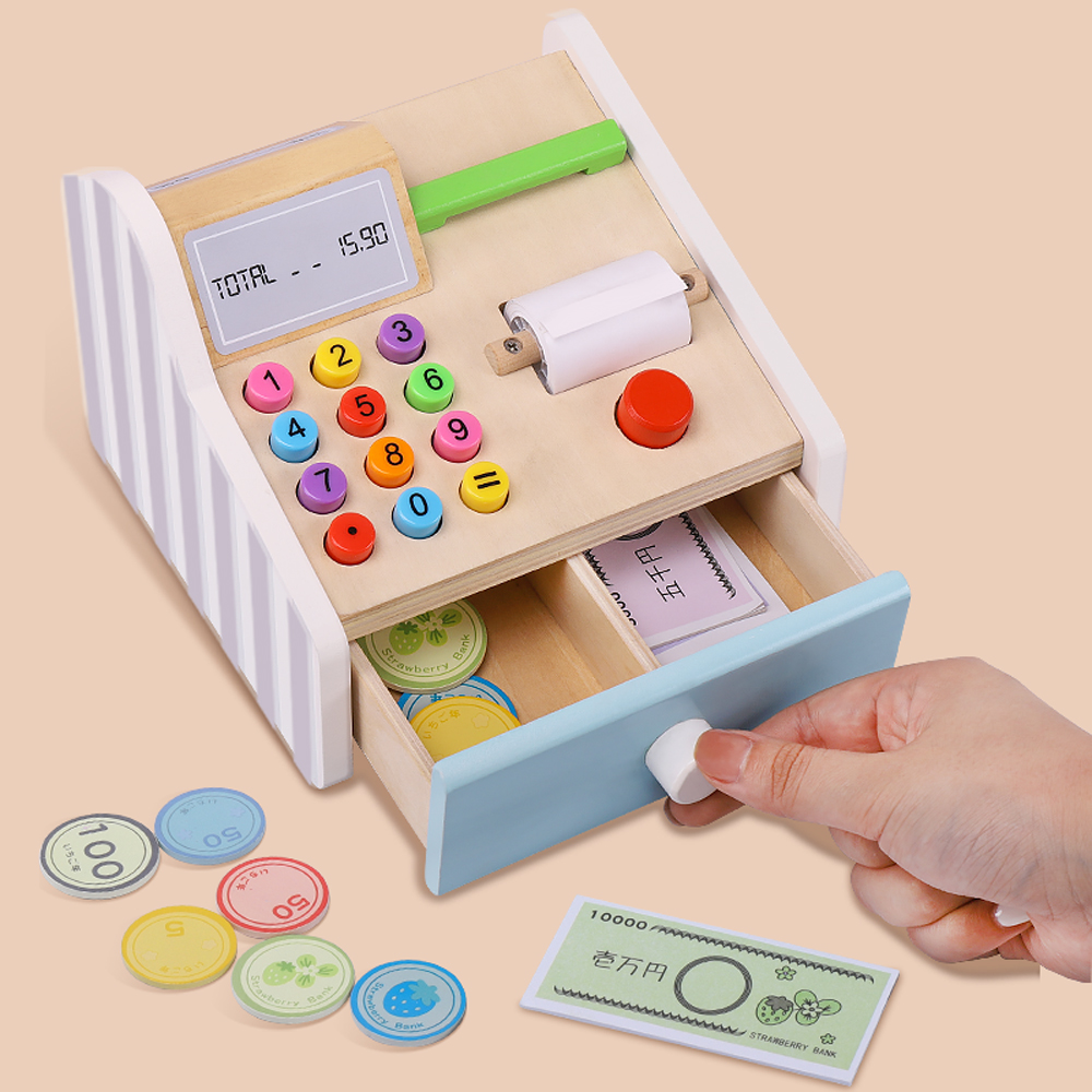 Caja registradora de madera, j - Toy Cash Register reseña y precio